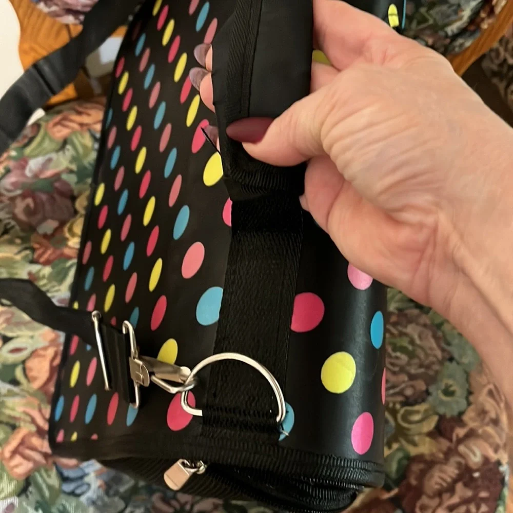 Polka dot pet carrier